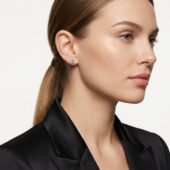Aros Destello 5 de Plata y Moissanita, vista alternativa 3