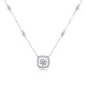 Collar Cuadrado de Plata y Moissanita, vista principal sobre fondo blanco
