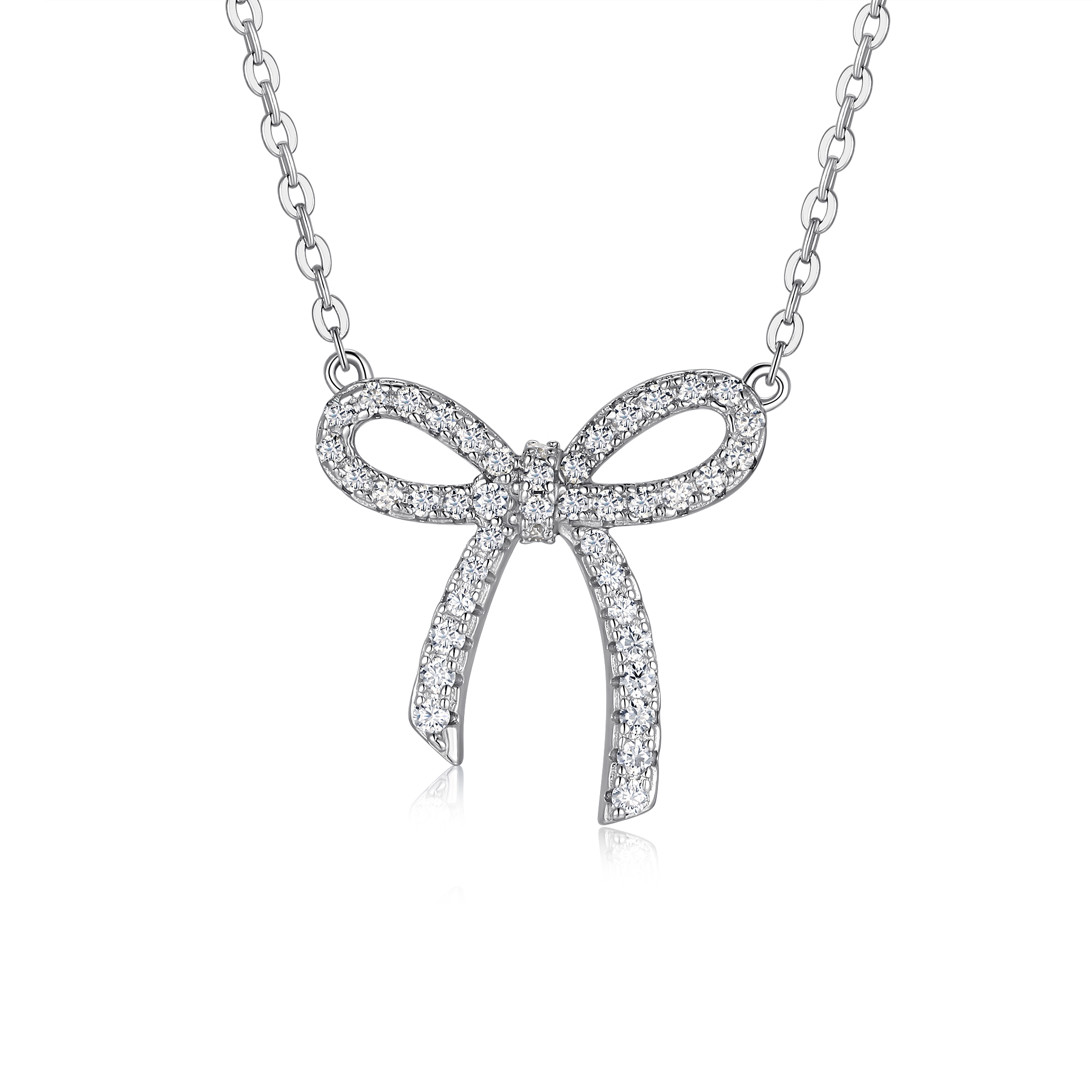 N15431-01-principal Collar Roseta de Plata y Moissanita, vista principal sobre fondo blanco
