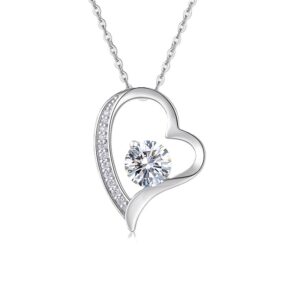 Collar Romance de Plata y Moissanita, vista principal sobre fondo blanco