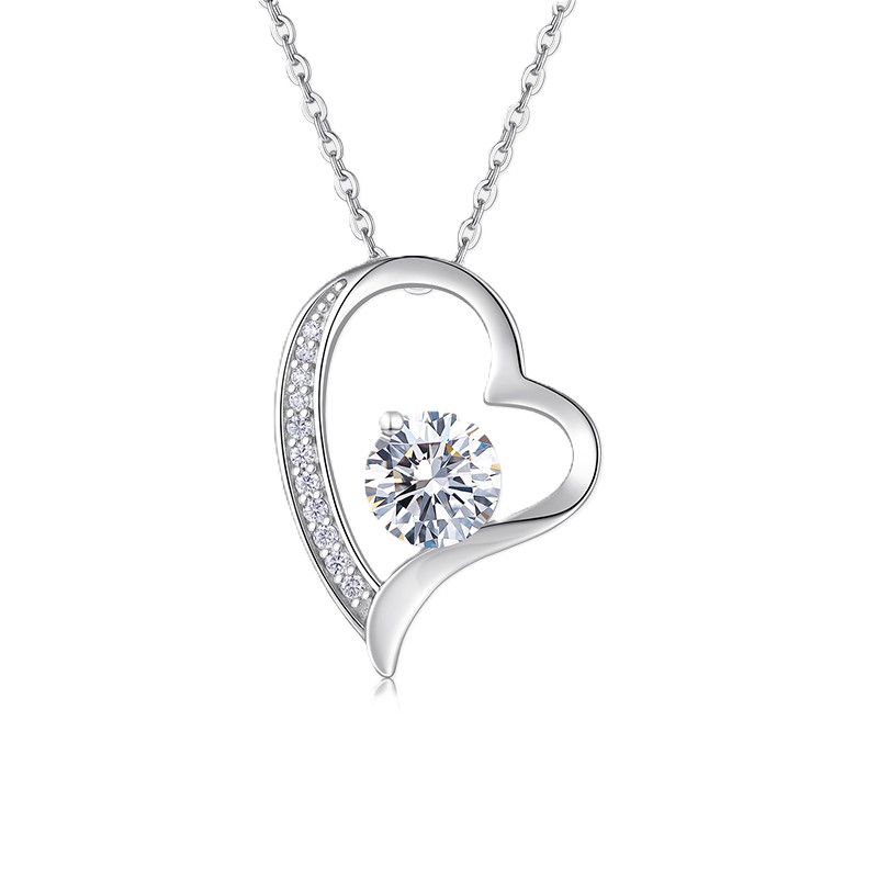 P15682-01-principal Collar Romance de Plata y Moissanita, vista principal sobre fondo blanco