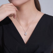 Collar Destello de Plata y Moissanita, vista alternativa 3