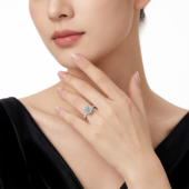 Anillo Solitario de Plata y Moissanita, vista alternativa 4
