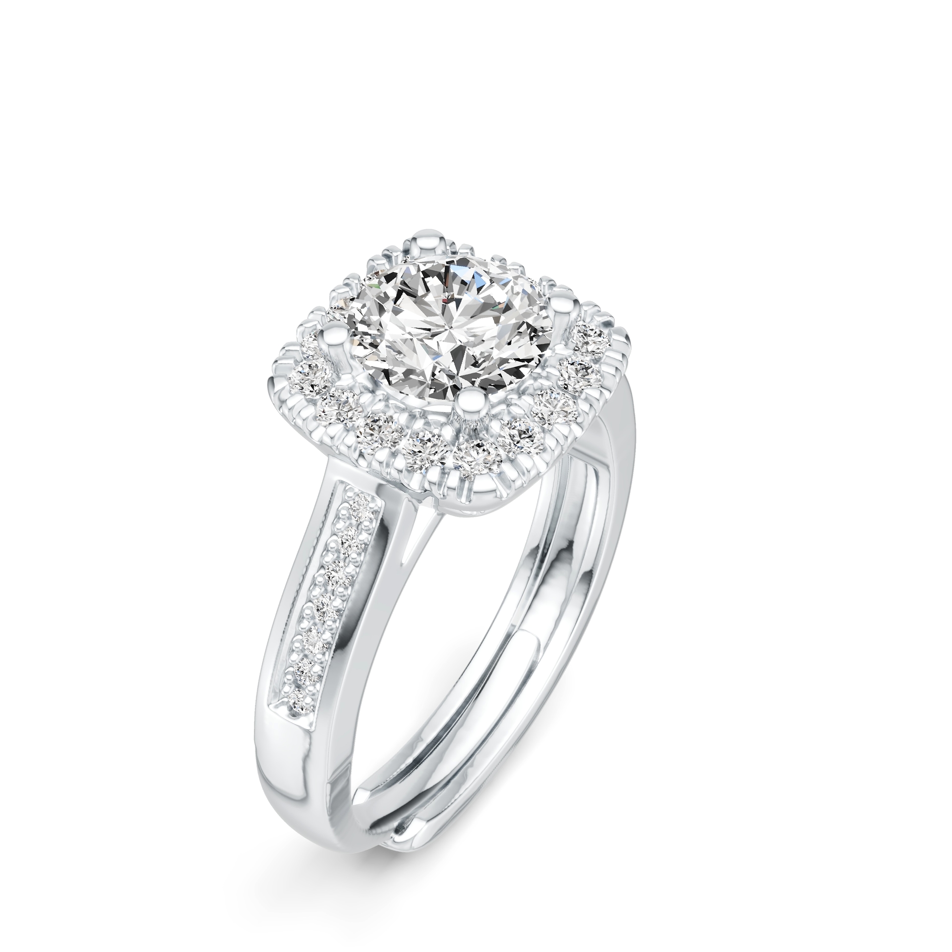 R12858-6.5-02 Anillo Aura de Plata y Moissanita, vista alternativa 1