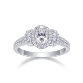 Anillo Cristal de Plata y Moissanita, vista principal sobre fondo blanco
