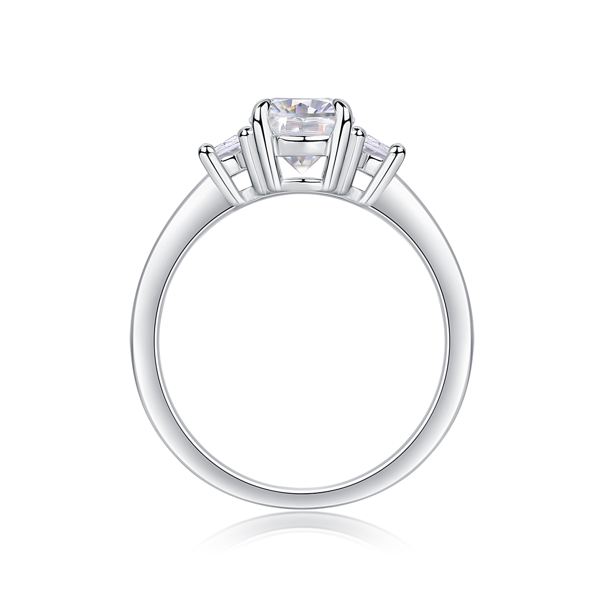 Stacked from 2 images. Method=B (R=8,S=4) Anillo Princesa de Plata y Moissanita, vista alternativa 1