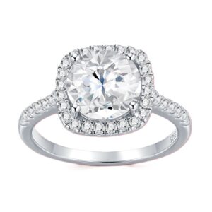 Anillo Deseo de Plata y Moissanita, vista principal sobre fondo blanco