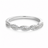 Anillo Cintillo Lazo de Plata y Moissanita, vista alternativa 1