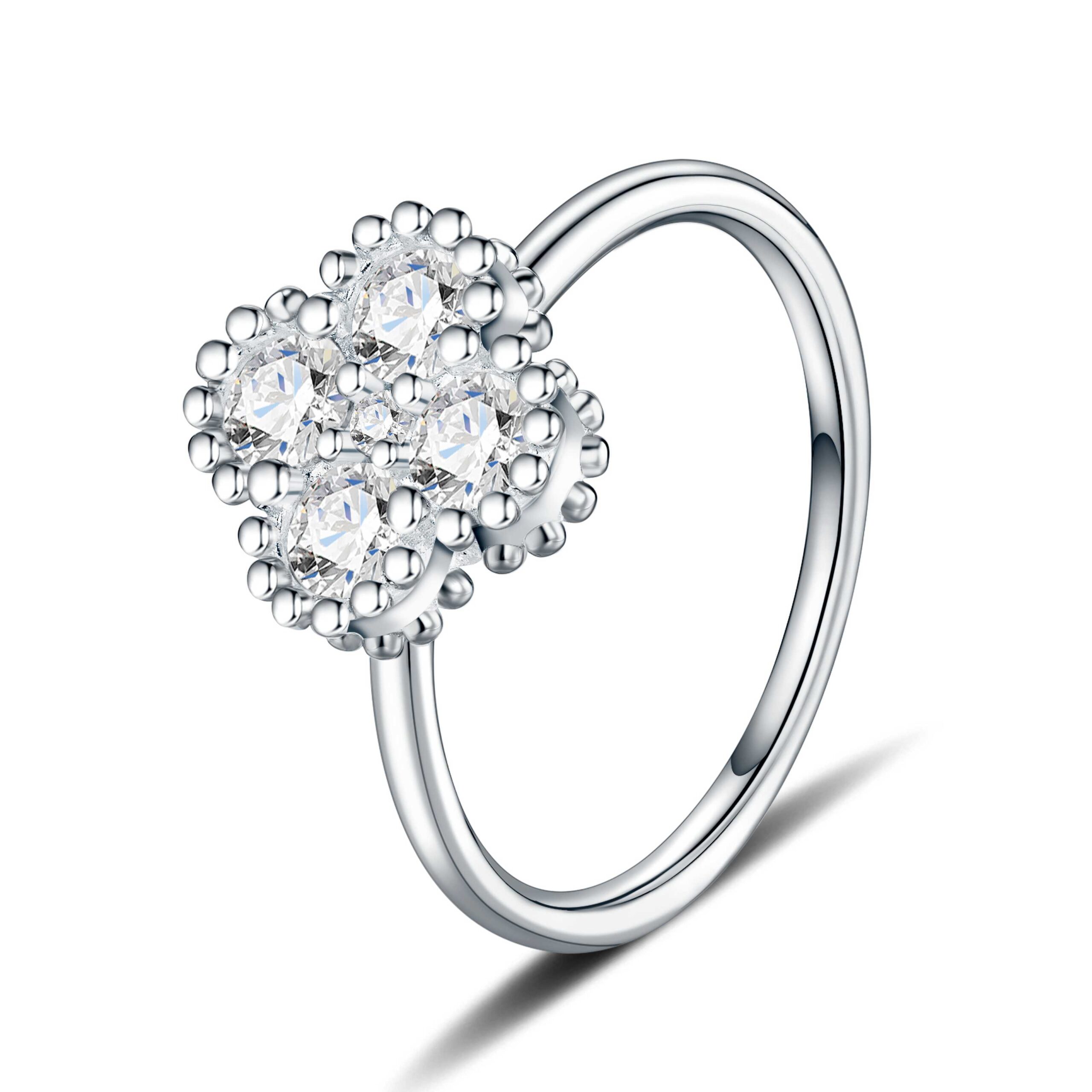 R17453-02 Anillo Van Cleef de Plata y Moissanita, vista alternativa 1